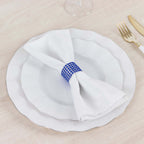 10 Pack Rhinestone Napkin Rings with Velcro Brooch Buckle Royal Blue - Stylish Design for Chair Sashes