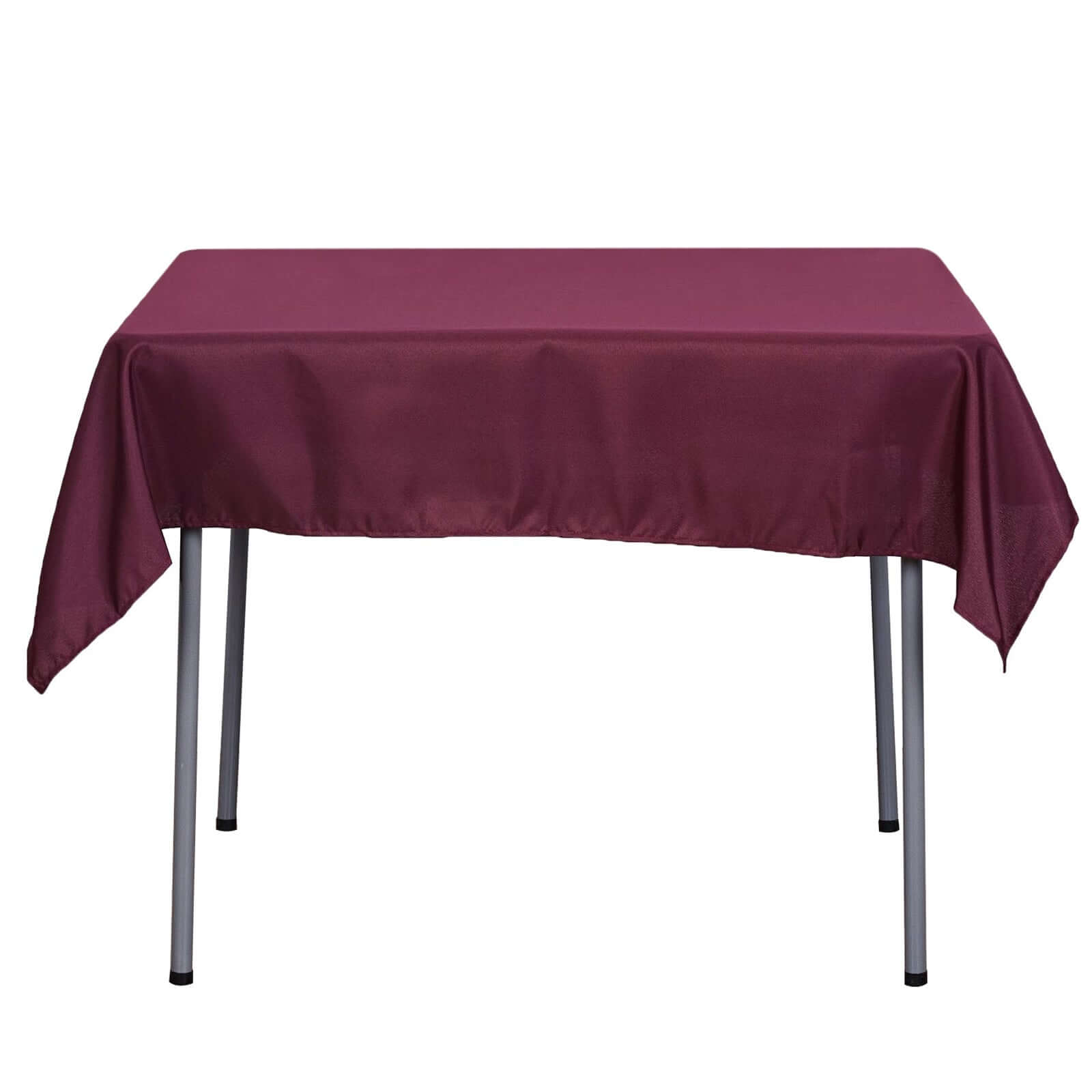 Polyester Square 54"x54" Tablecloth Burgundy - Wrinkle-Resistant & Durable Table Cover