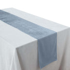 Premium Velvet 12"x108" Table Runner Dusty Blue - Sheen Finish Reusable Table Decor