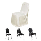 Scuba Stretch Chair Cover Ivory for Banquet Chairs Slim Fit Design - Wrinkle Free and Durable Slipcover