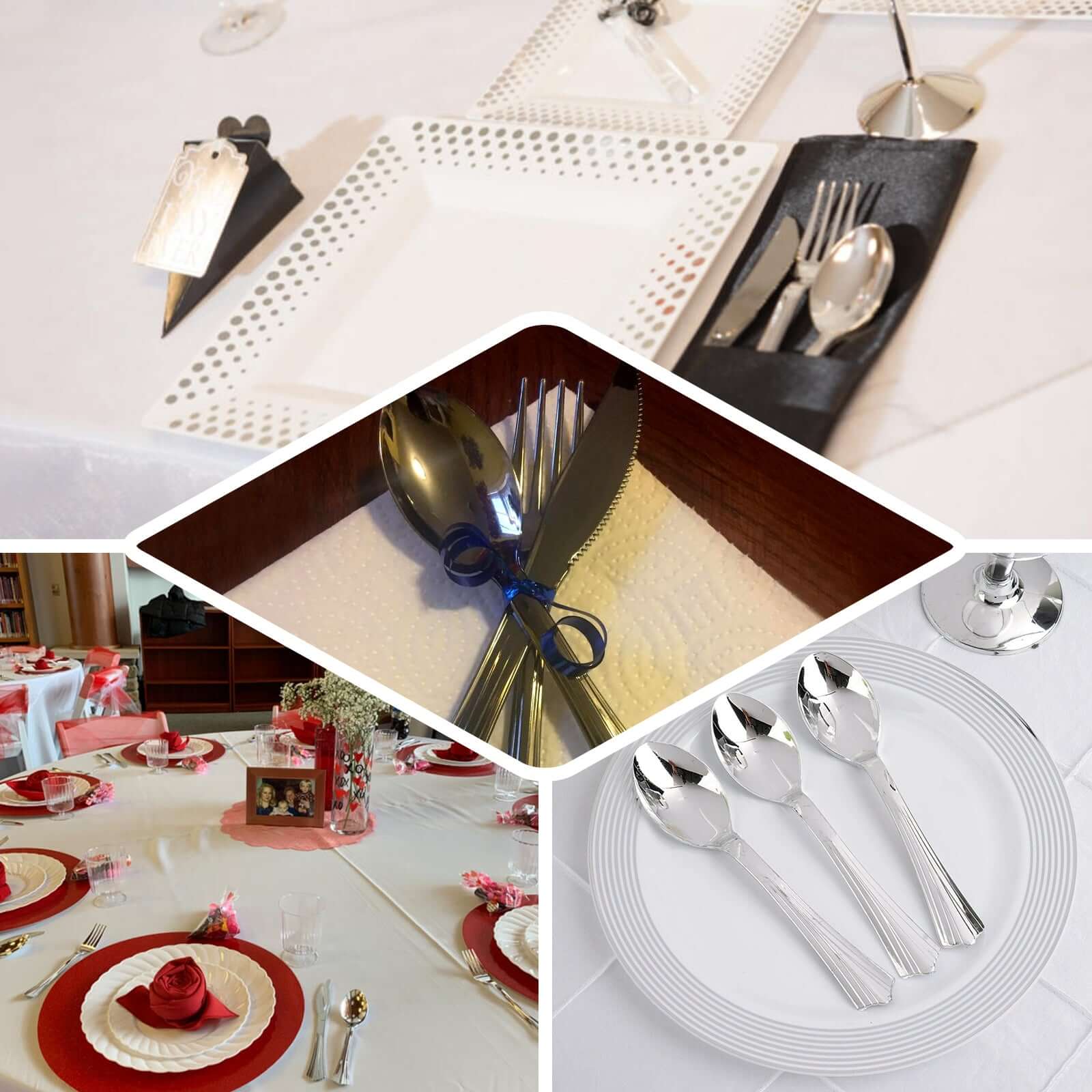 36-Pack Plastic Tea Coffee Spoons Light Silver Heavy Duty with Fluted Handles - Durable Disposable Cutlery 5"