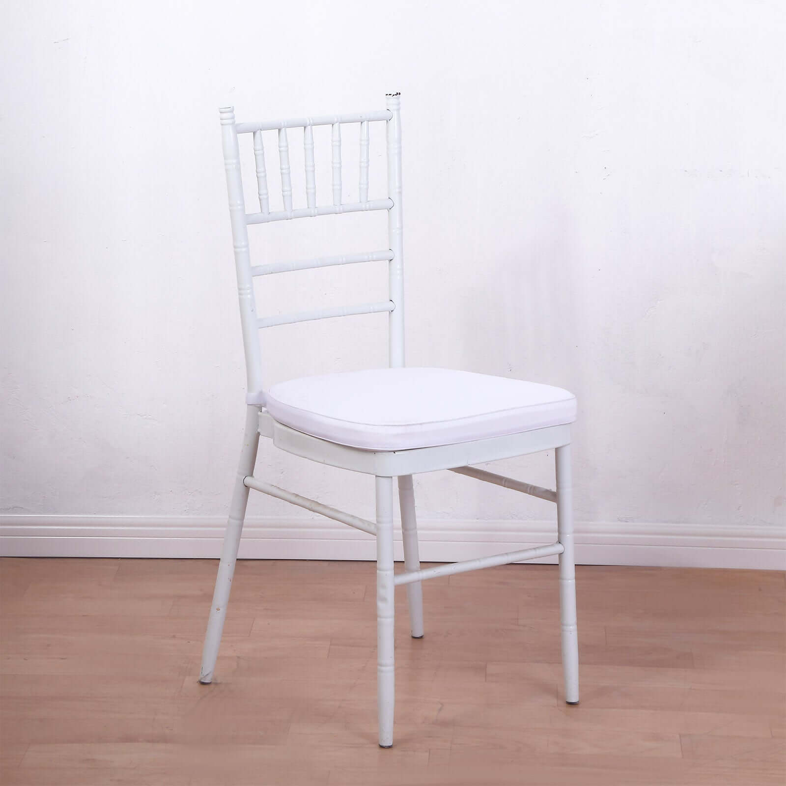 Chiavari Chair Cushion with 1.5" Thick Memory Foam and Ties White - Stylish Removable Cover for Comfort