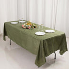 Taffeta 60"x102" Rectangle Tablecloth Dusty Sage Green - Accordion Crinkle Table Cover - Bell Racket Store