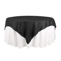 Taffeta 72"x72" Table Overlay Square Tablecloth Black - Accordion Crinkle Table Cover - Bell Racket Store