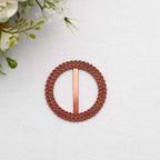 20 Pack Diamond Round Chair Sash Band Buckle Pins Terracotta (Rust) - Timeless Rhinestone Napkin Rings 2.5"