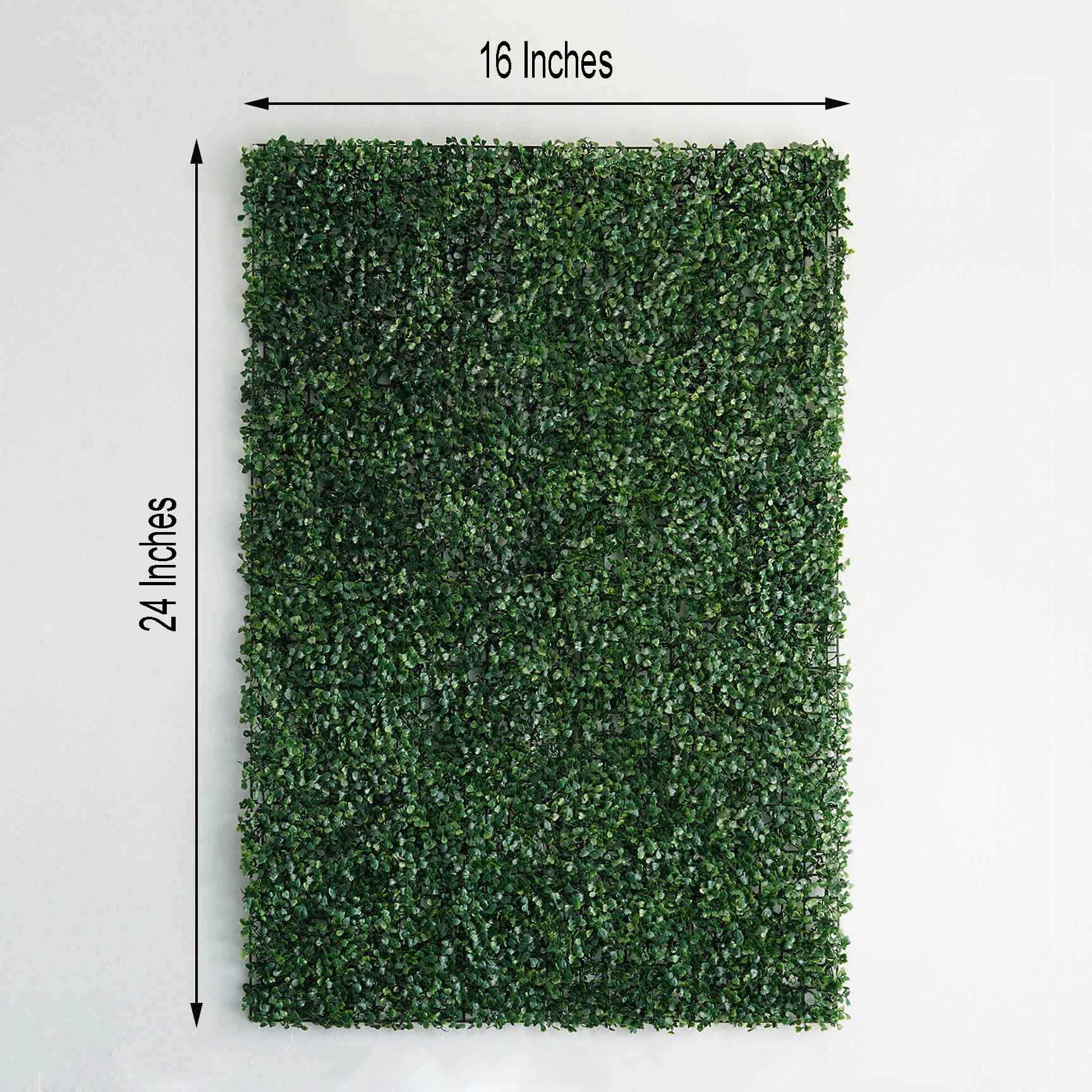 11 Sq ft. Dark Green Boxwood Hedge Garden Wall Backdrop Mat - 4 Artificial Panels