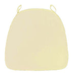 Chiavari Chair Cushion with 1.5" Thick Memory Foam and Ties Ivory - Stylish Removable Cover for Comfort