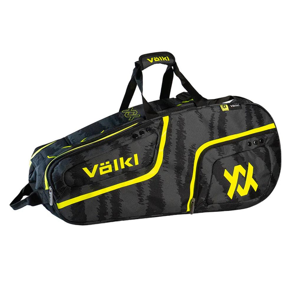 Tour Zebra 6 Pack Tennis Bag Black and Neon Yellow - Bell Racket Store