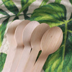100-Pack Birchwood Spoons Natural - Eco Friendly Biodegradable Wooden Utensils for Rustic Themes & Outdoor Parties 6"