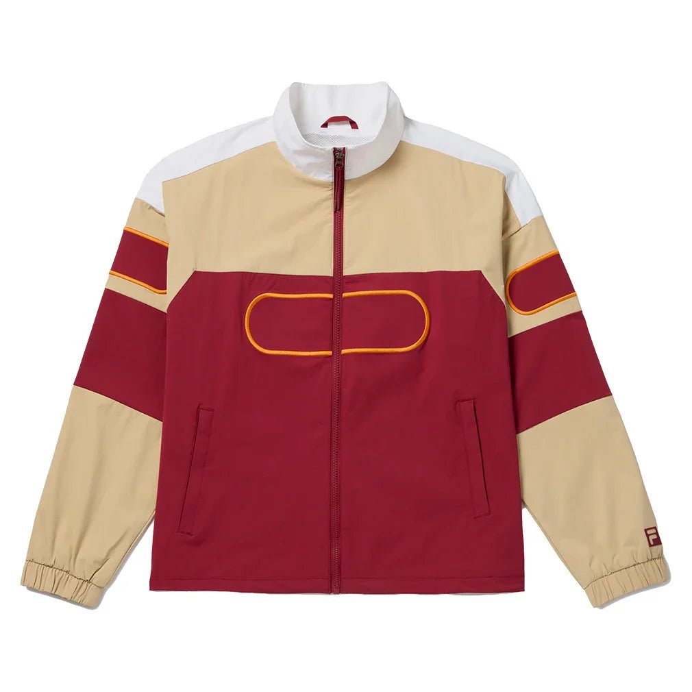 Unisex Center Court Ace Podium Tennis Jacket Tibetan Red and Irish Cream - Bell Racket Store