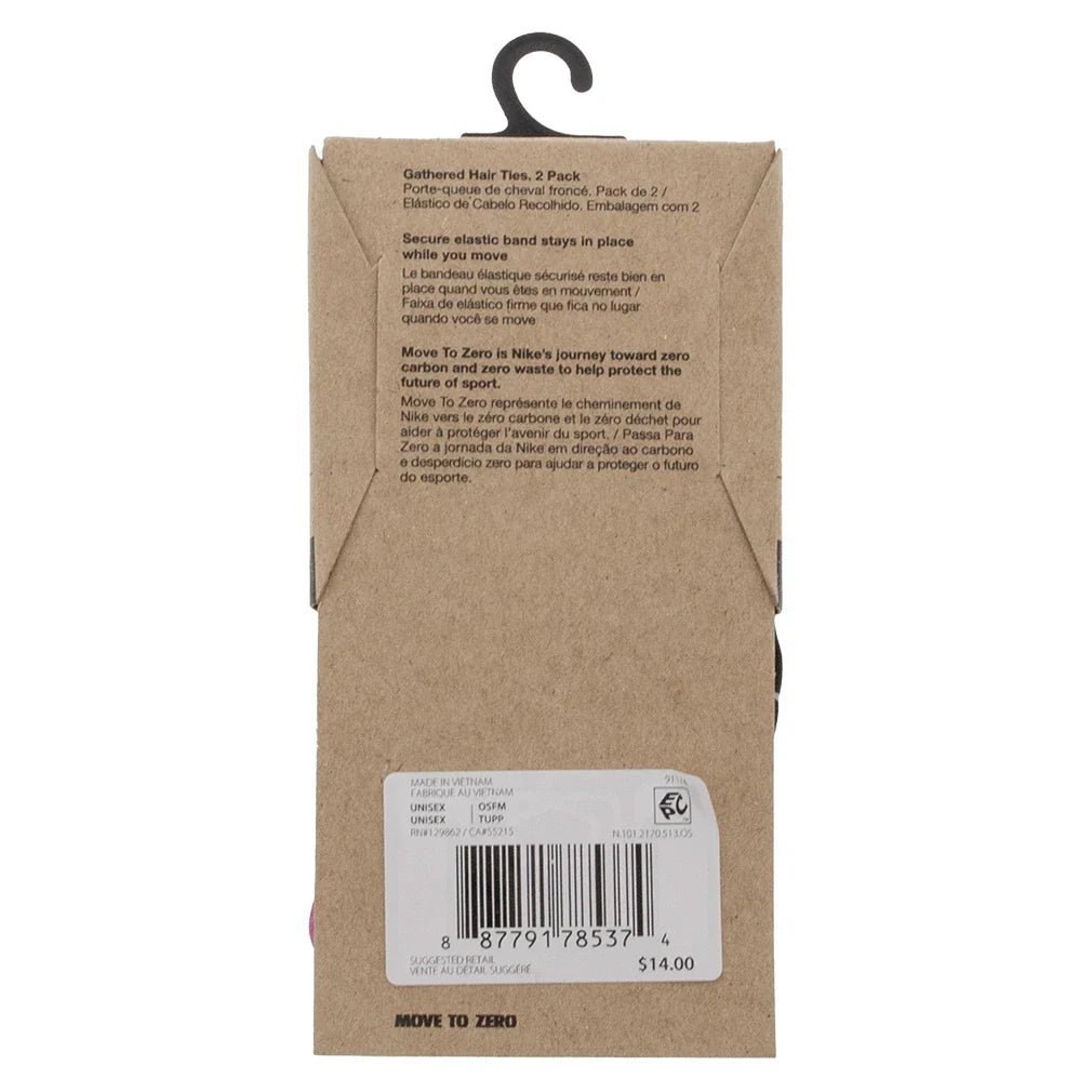 Unisex Gathered Reflective Graphic Hair Ties 2 Pack Hot Fuchsia and Black - Bell Racket Store