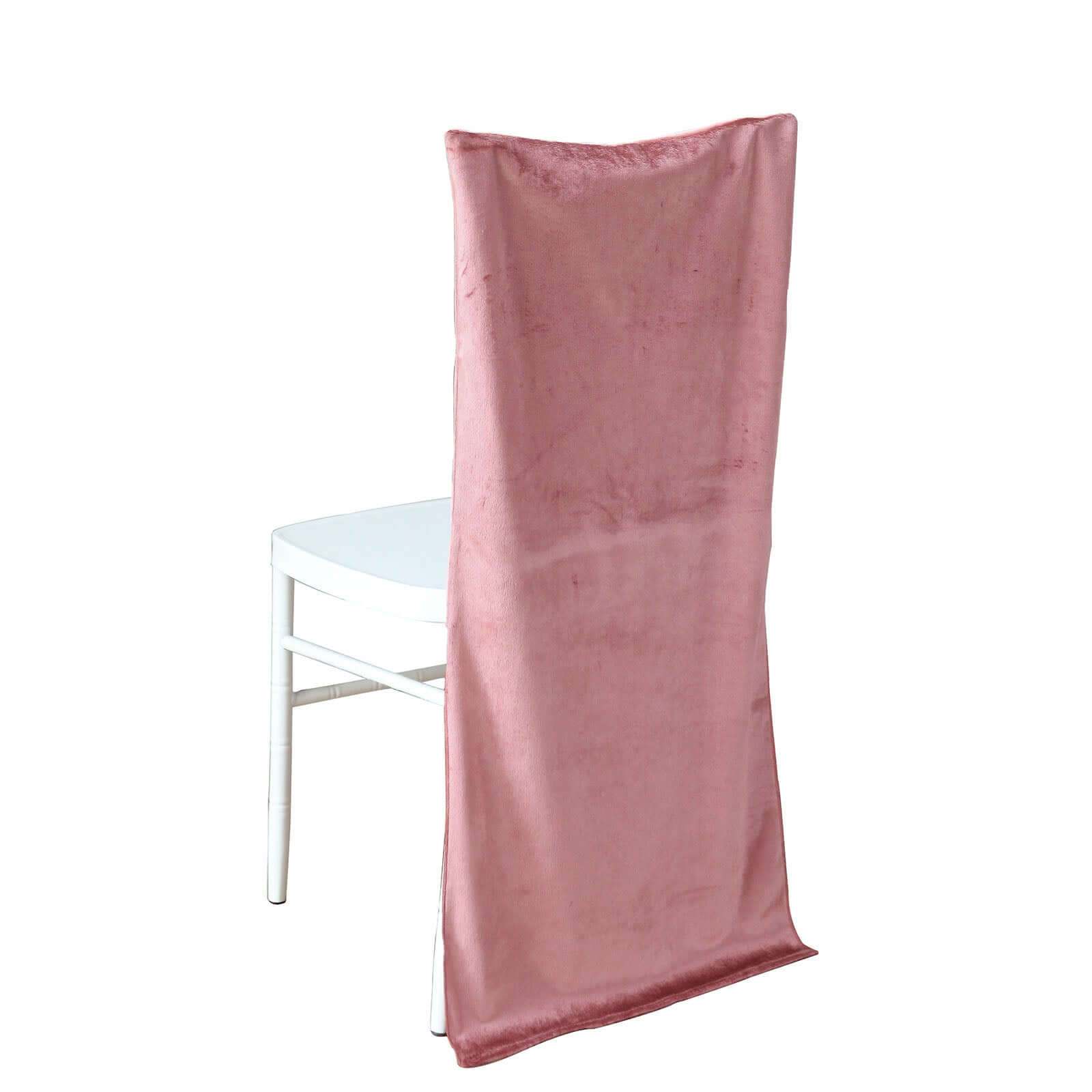 Velvet Chair Back Slipcover for Chiavari Chairs Dusty Rose - Soft and Smooth Solid Chair Back Cover Cap - Bell Racket Store