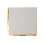 50-Pack Paper Beverage Napkins with Gold Foil Edge Gray - Disposable 2 Ply Cocktail Napkins for Events 6.5"x6.5"