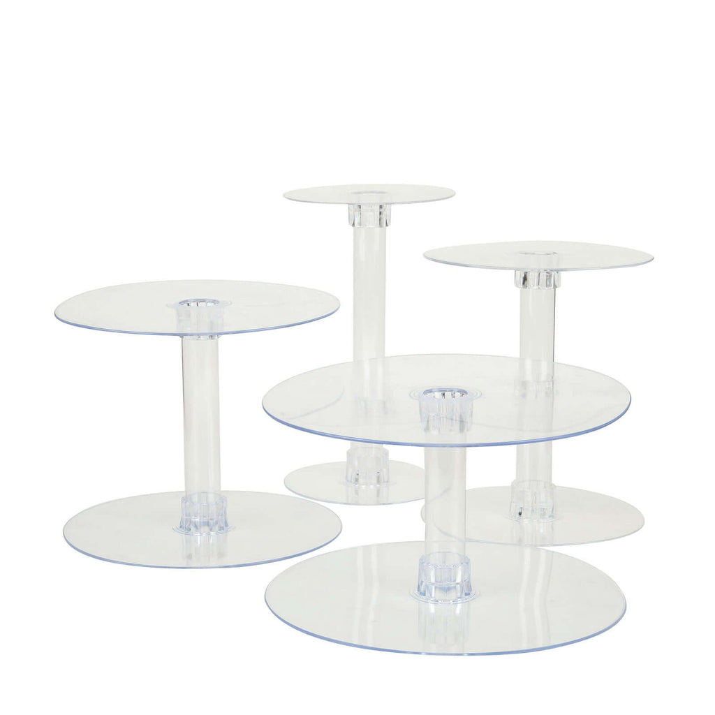 4-Tier Acrylic XL Cake Stand Set Clear - Assorted Sizes for Buffet Party Tables