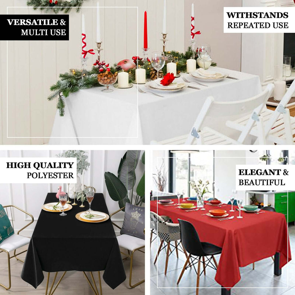 Premium Polyester 60"x126" Rectangle Tablecloth Black - Stain-Resistant 220GSM Finish for Special Events