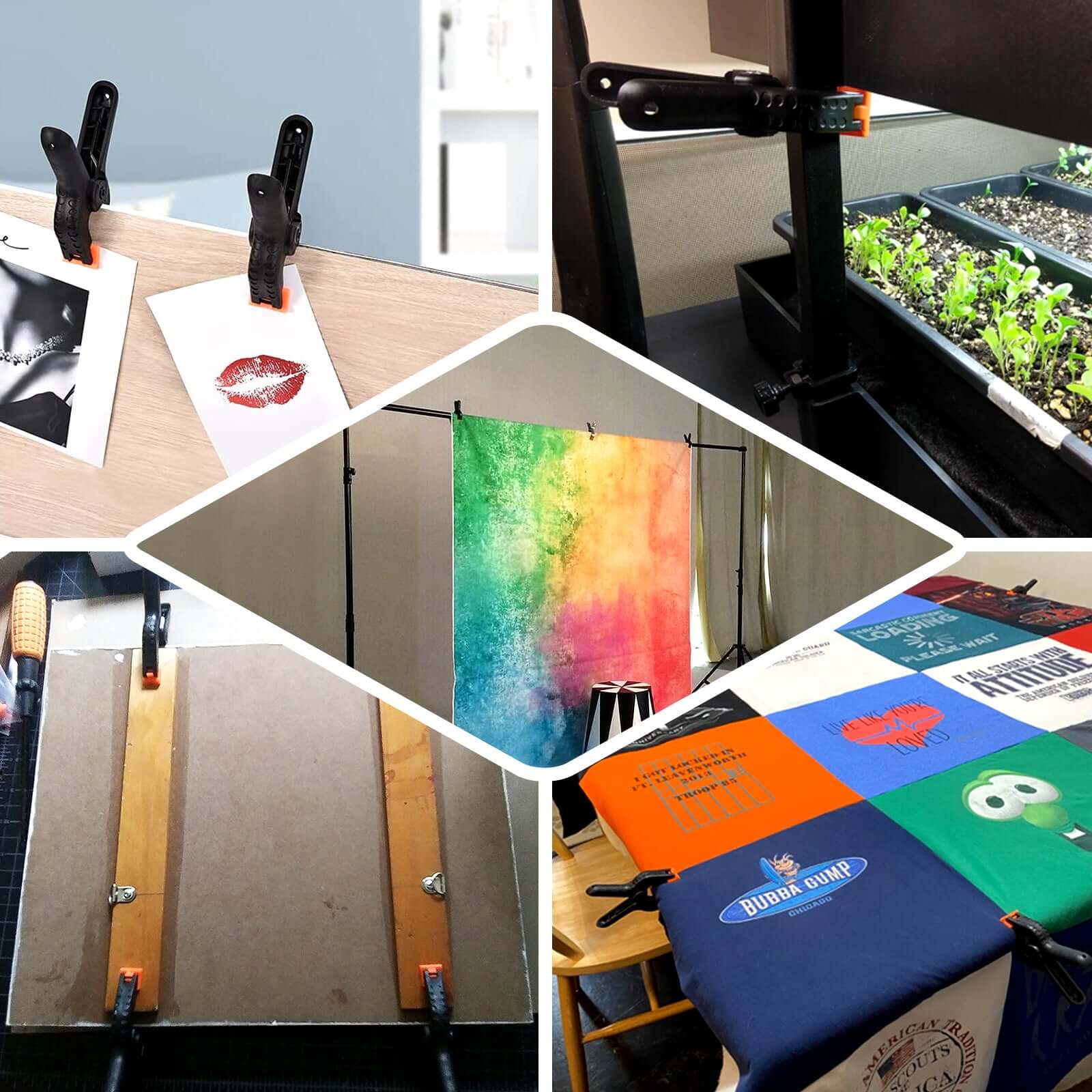 6 Pack 4.5" Industrial Photography Backdrop Clamps, Curtain Clips