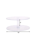 2-Tier Acrylic Round Cake Stand Set Clear - Chic Versatile Cupcake Holder Dessert Display Pedestal for Wedding Buffet & Catering Displays 18"