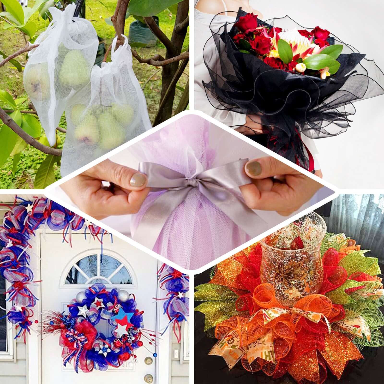 19"x10 Yards Fuchsia Polyester Hex Deco Mesh Netting Fabric Roll