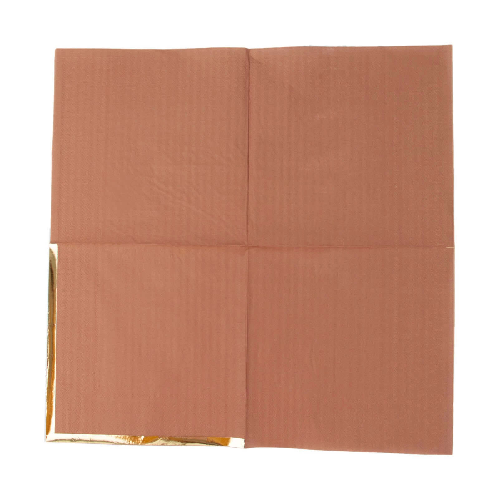 50-Pack Paper Beverage Napkins with Gold Foil Edge Terracotta (Rust) - Disposable 2 Ply Cocktail Napkins for Events 6.5"x6.5"