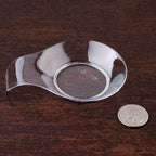 24-Pack Dessert Plates Round Design with Handle Clear - Plastic Disposable Dipping Bowls 3"