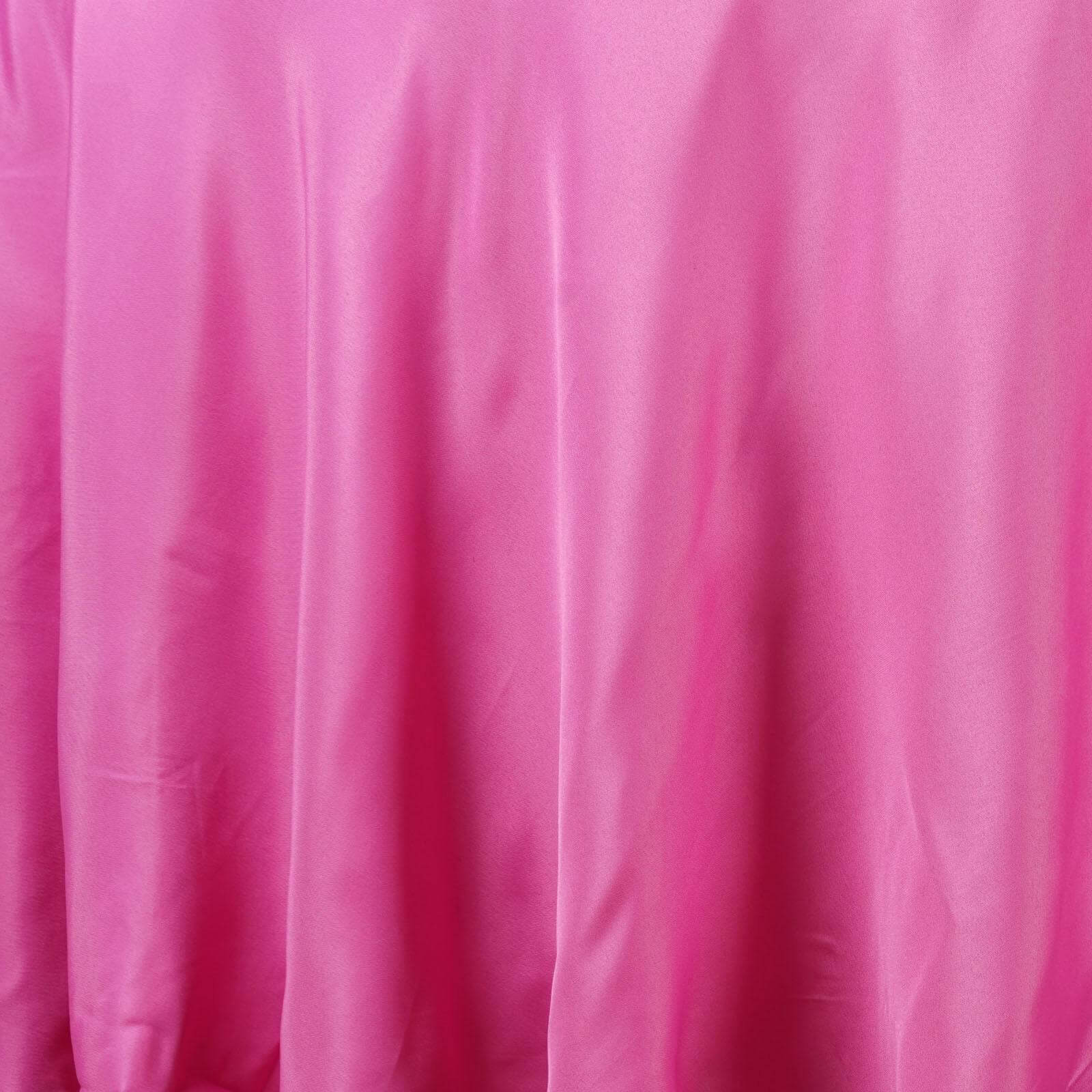 Polyester 108" Round Tablecloth Fuchsia - Wrinkle-Resistant Table Cover