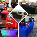 Stretch Spandex 6ft Rectangle Tablecloth Red - Durable Form-Fitting Table Cover