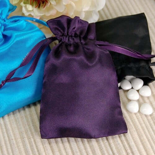 12 Pack 4"x6" Fuchsia Satin Drawstring Wedding Party Favor Gift Bags