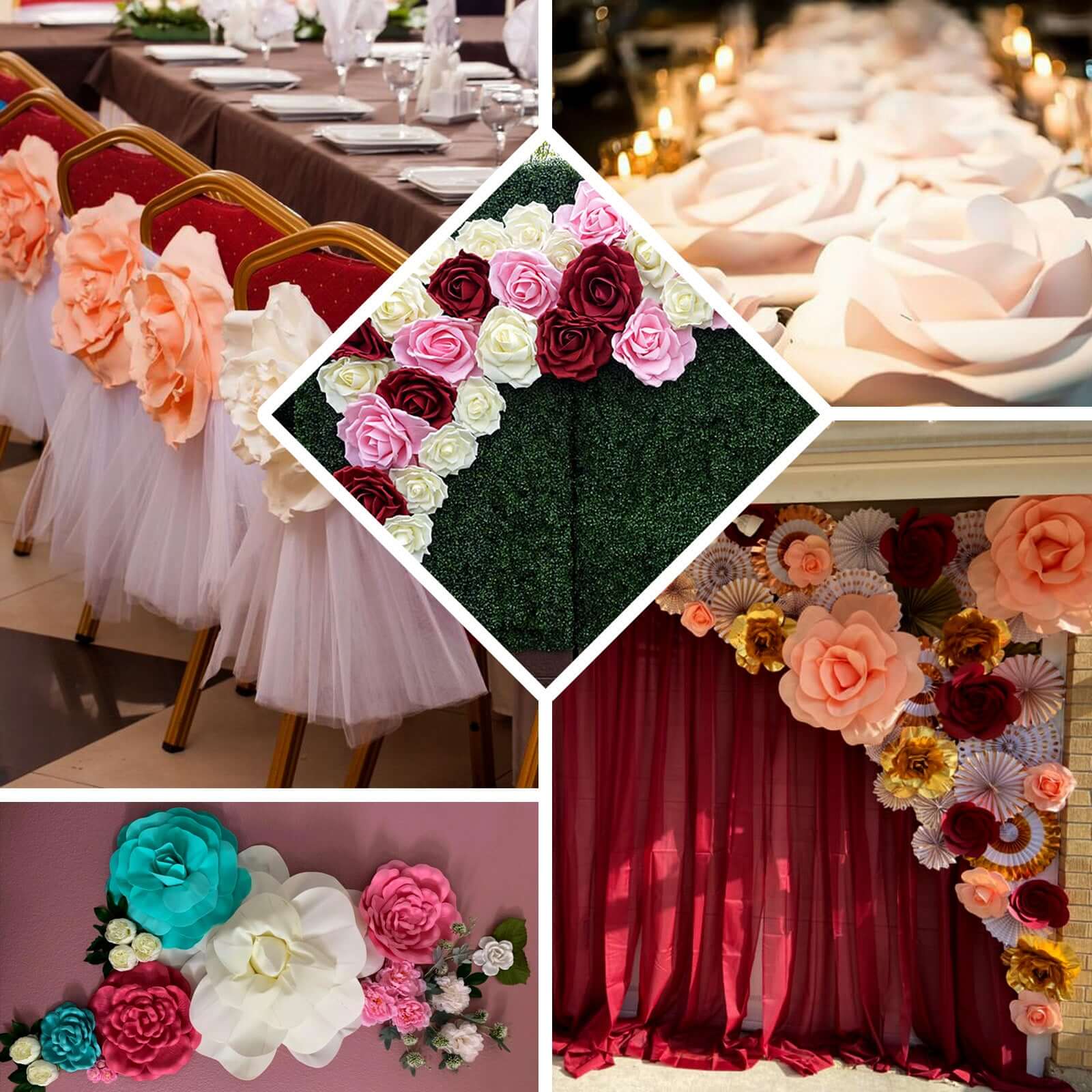 4 Pack 16" Large Red Real Touch Artificial Foam DIY Craft Roses