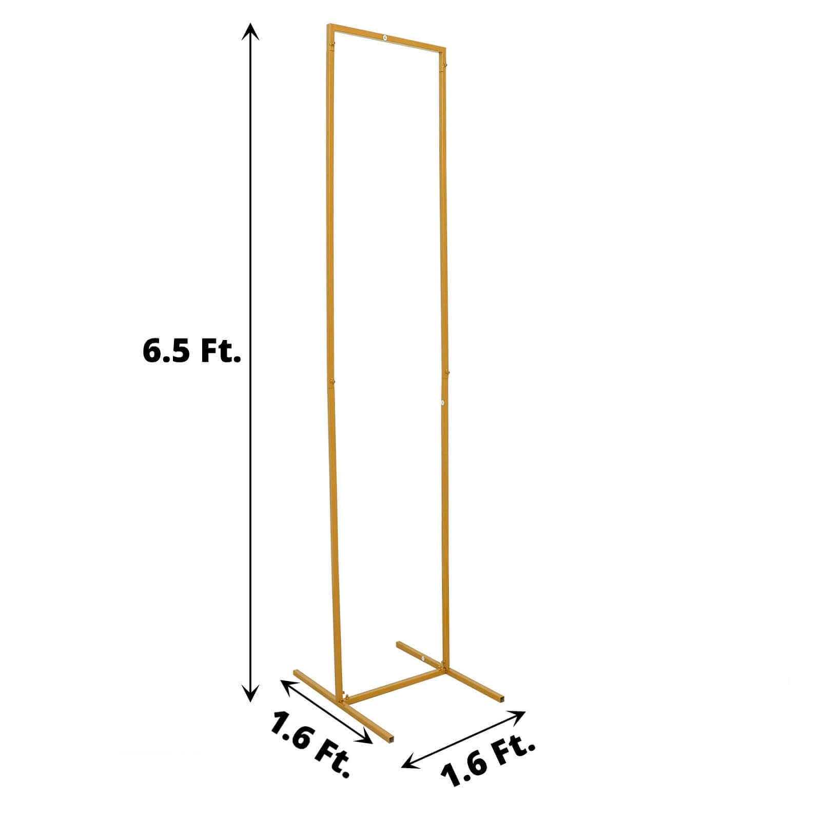 Wedding Arch Slim Gold Metal Rectangular Design Backdrop Stand - Floral Display Frame 6.5ft - Bell Racket Store