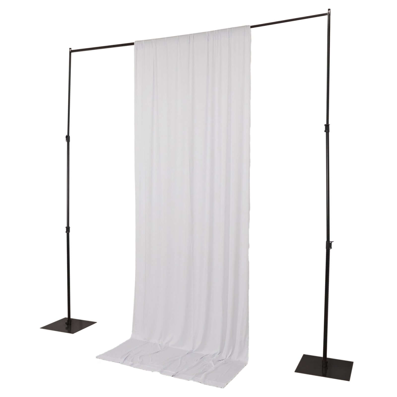 White 4 - Way Stretch Spandex Event Curtain Drapes, Wrinkle Free Backdrop Event Panel with Rod Pockets - 5ftx12ft - Bell Racket Store