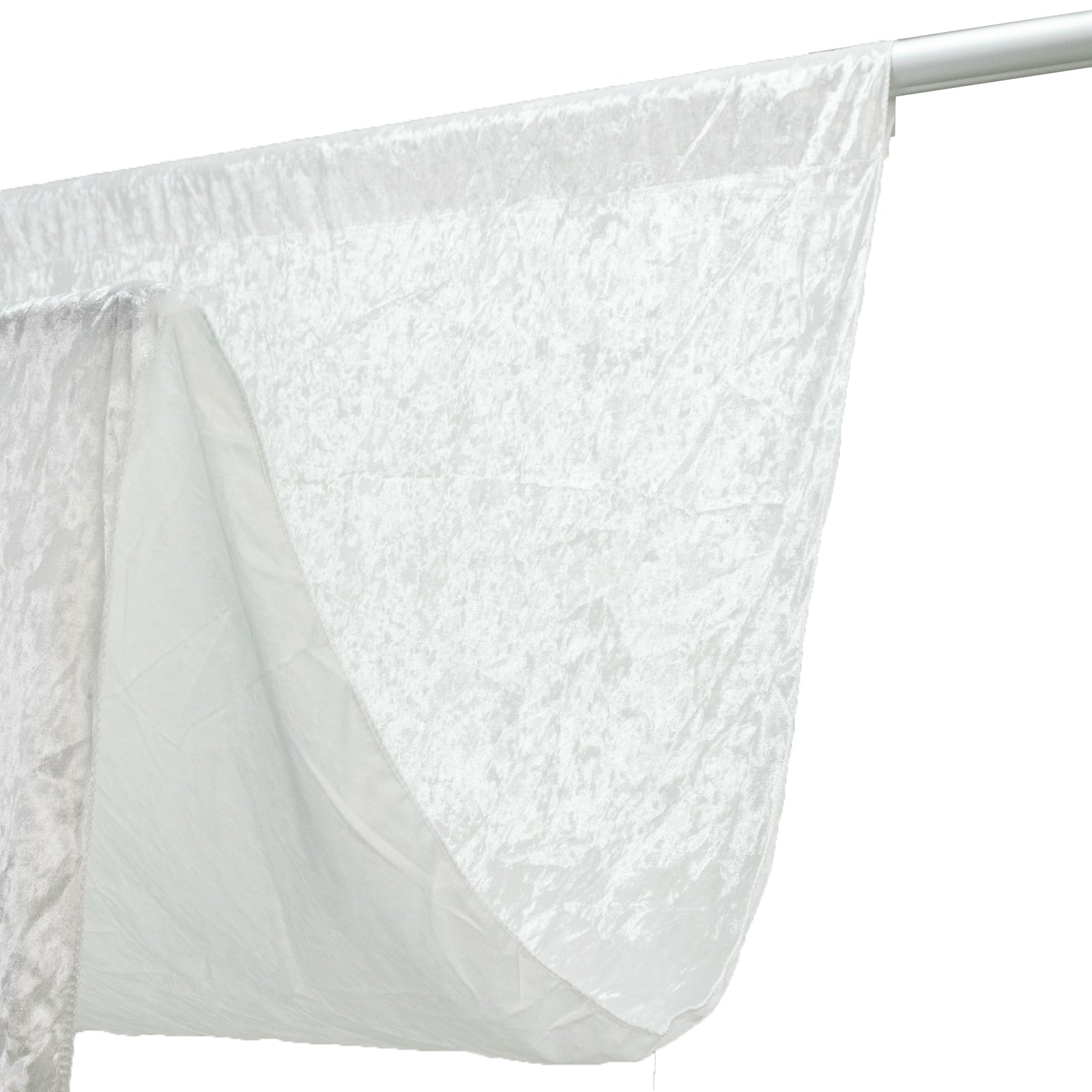 White Crushed Velvet Backdrop Curtain â€“ 5ft x 10ft Event Drape with Rod Pocket, Privacy Panel for Photo Booths & Events - Bell Racket Store