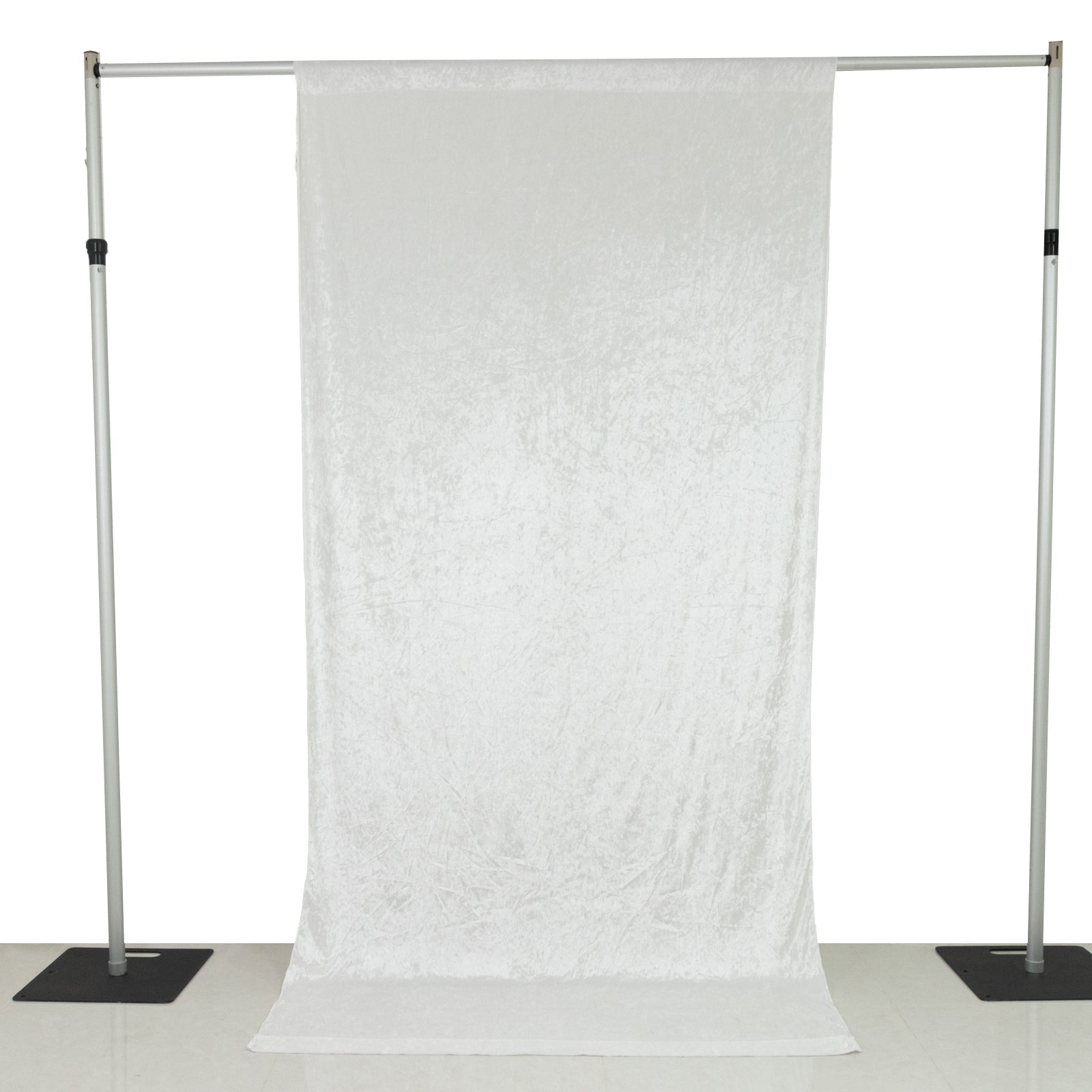 White Crushed Velvet Backdrop Curtain â€“ 5ft x 10ft Event Drape with Rod Pocket, Privacy Panel for Photo Booths & Events - Bell Racket Store