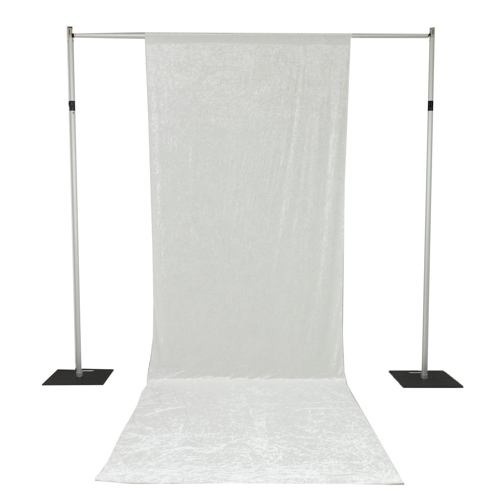 White Crushed Velvet Backdrop Curtain â€“ 5ft x 14ft Event Drape with Rod Pocket, Privacy Panel for Photo Booths & Events - Bell Racket Store