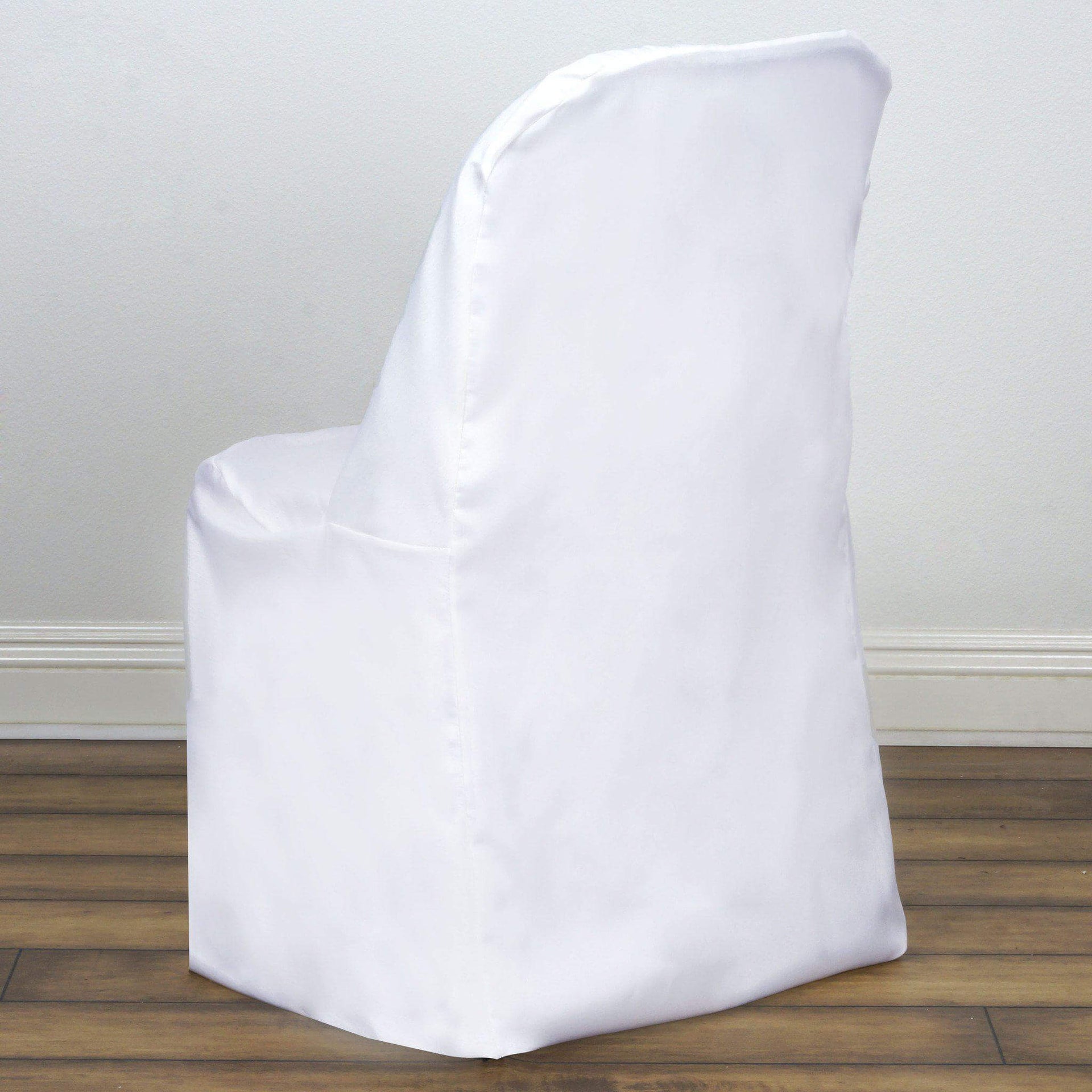 Polyester Chair Cover White for Folding Chairs - Stylish Durable and Reusable Slip-On Cover for Events & Gatherings