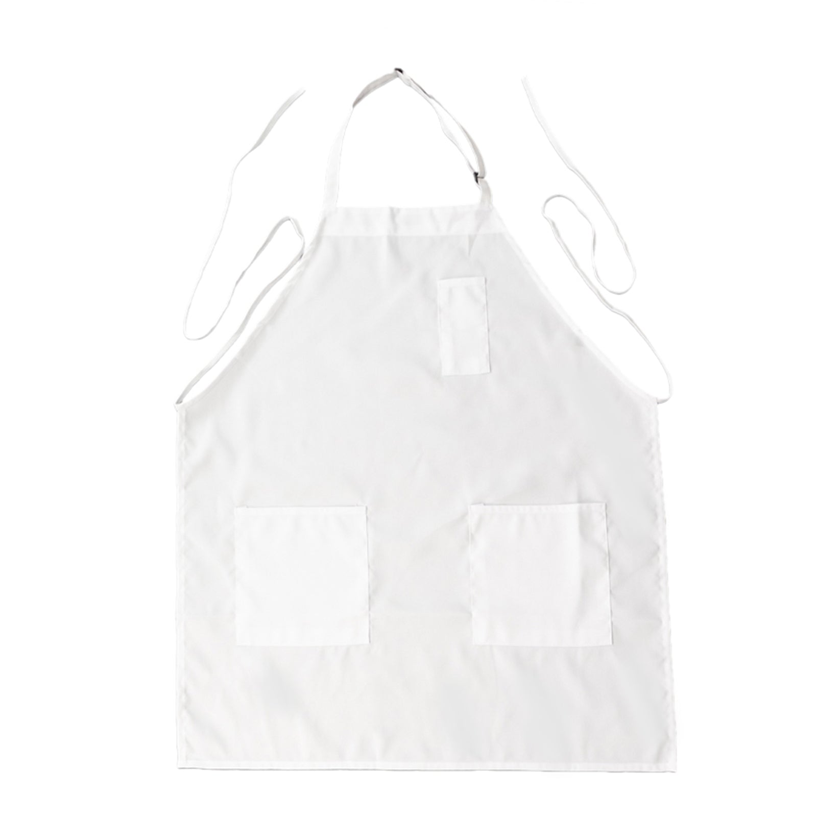 White Premium Polyester Cooking Chef Apron with Adjustable Neck and Long Ties, Waterdrop Resistant 2 Pockets Unisex Kitchen Bib Apron - Bell Racket Store