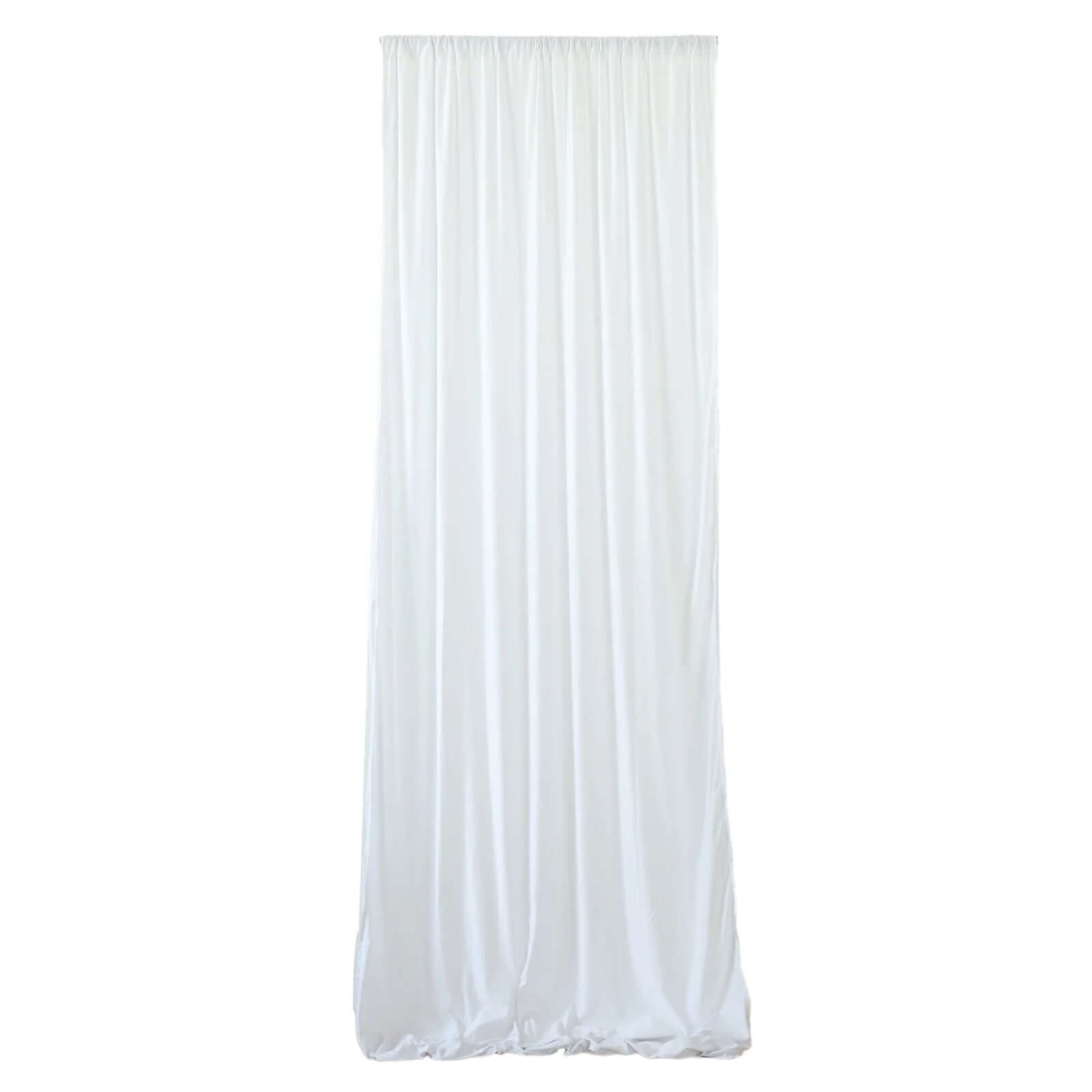 White Scuba Polyester Ceiling Drape Backdrop Curtain Panel, Commercial Grade Fire Retardant Wrinkle Free Draping Fabric With Rod Pockets - 5ftx20ft - Bell Racket Store