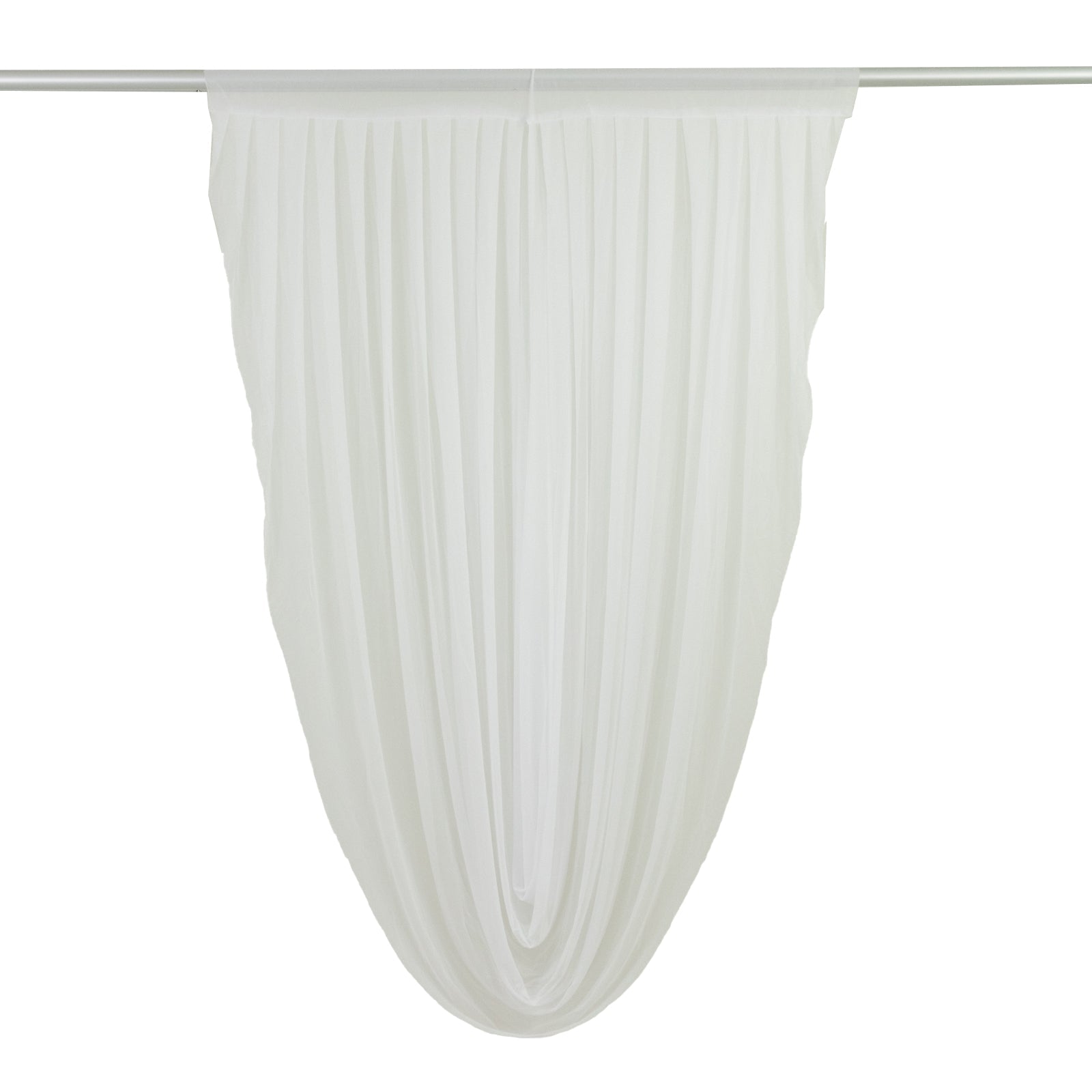 White Sheer Chiffon Valance Curtain 4ft x 6ft â€“ Wedding Arch Drape with Rod Pocket, Voile Backdrop Panel - Bell Racket Store