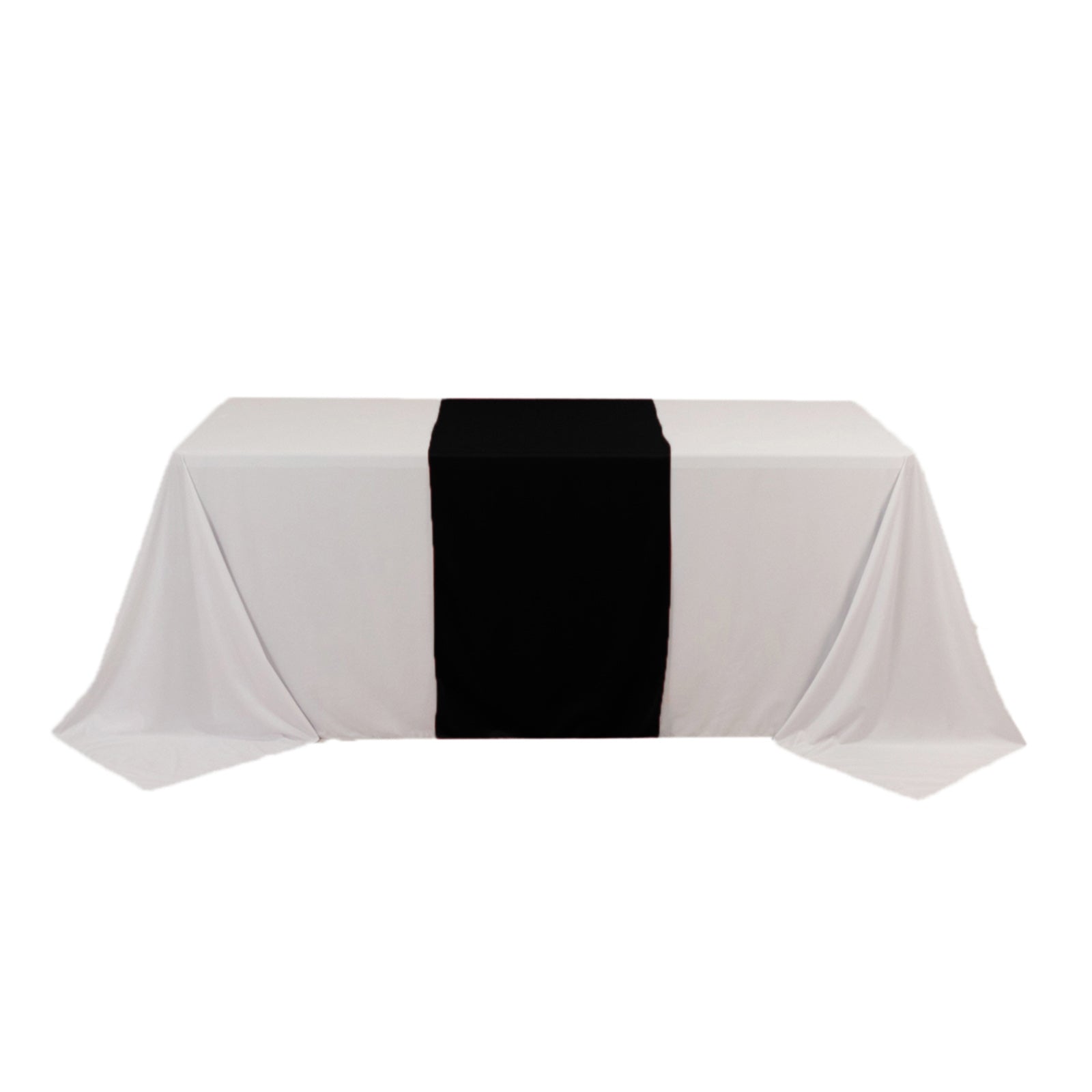 Wide Polyester 24"x72" Table Runner Black - Durable Trade Show Table Linen - Bell Racket Store