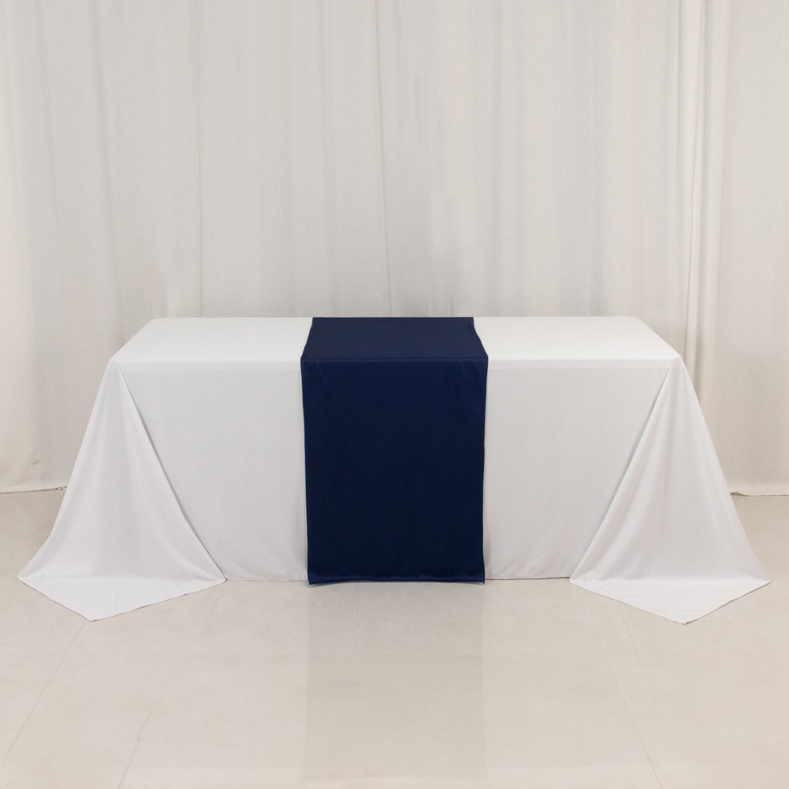 Wide Polyester 24"x72" Table Runner Navy Blue - Durable Trade Show Table Linen - Bell Racket Store