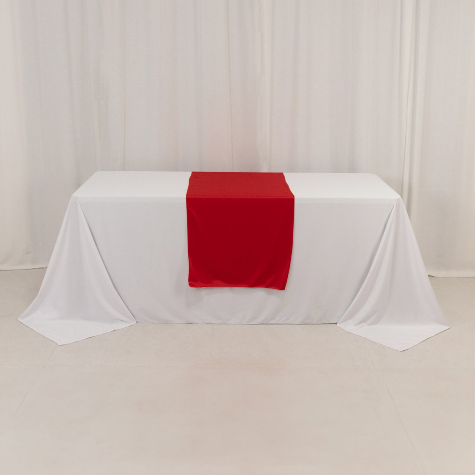 Wide Polyester 24"x72" Table Runner Red - Durable Trade Show Table Linen - Bell Racket Store