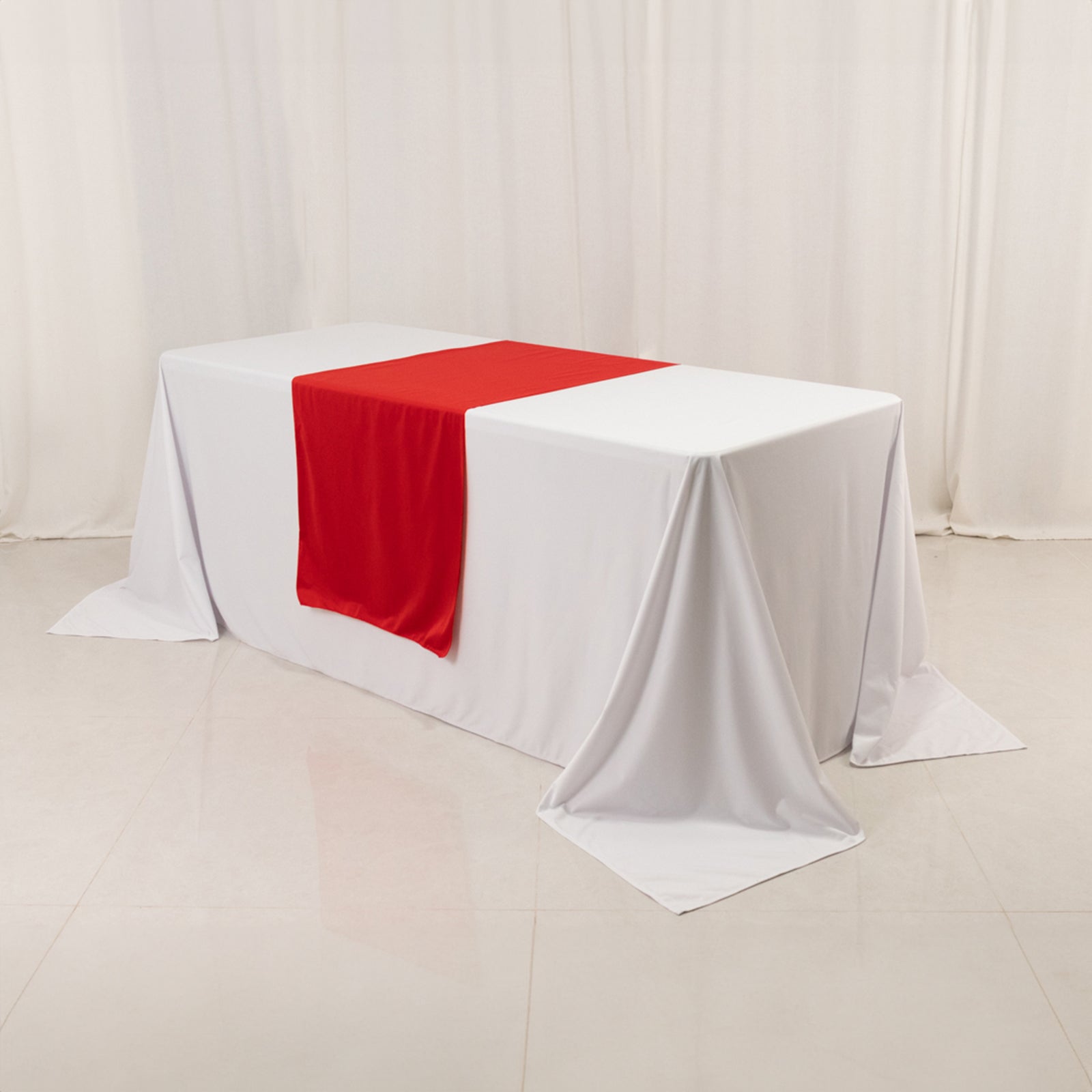 Wide Polyester 24"x72" Table Runner Red - Durable Trade Show Table Linen - Bell Racket Store