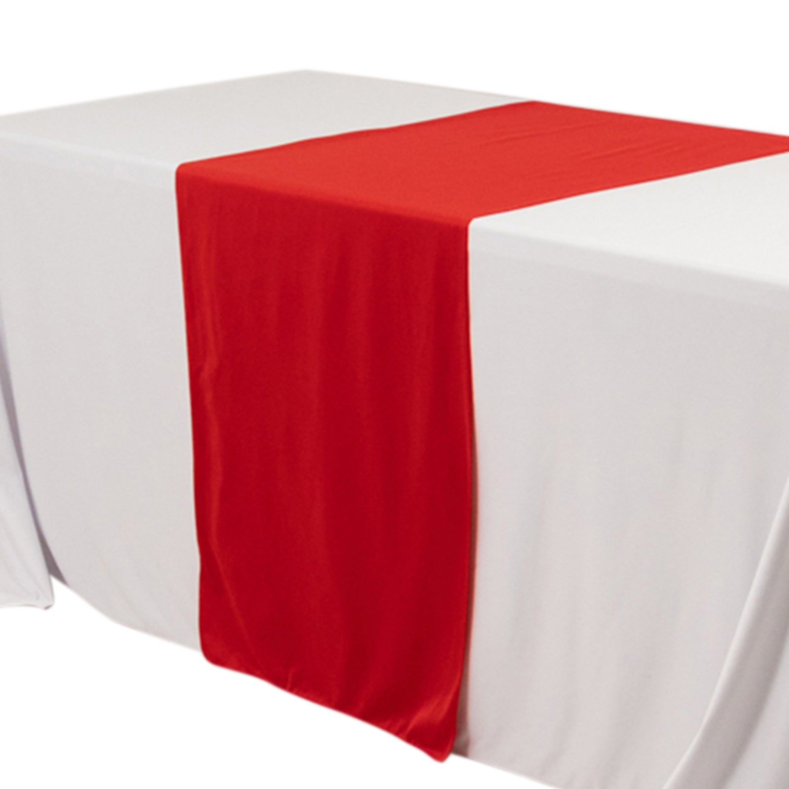 Wide Polyester 24"x72" Table Runner Red - Durable Trade Show Table Linen - Bell Racket Store