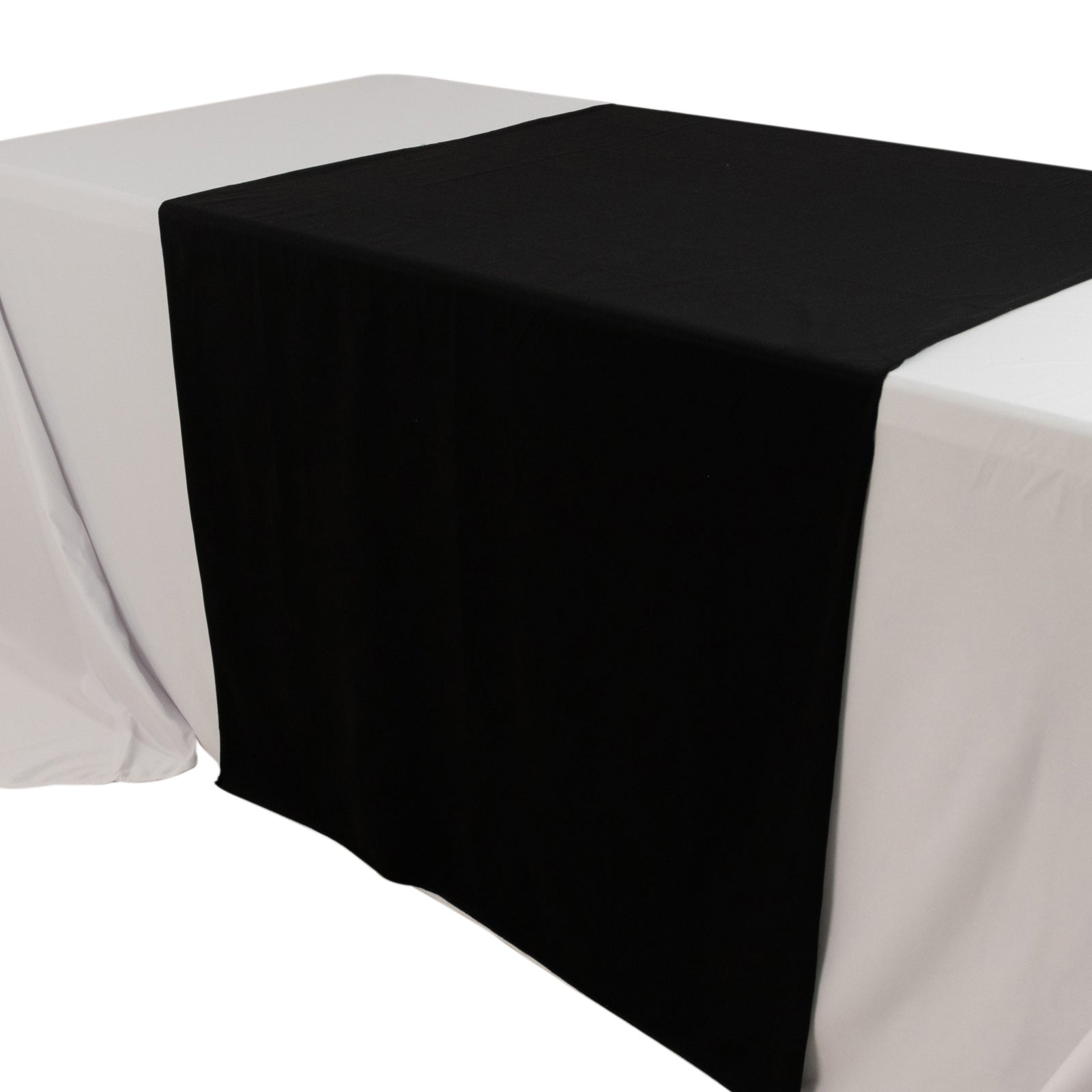 Wide Polyester 36"x72" Table Runner Black - Durable Trade Show Table Linen - Bell Racket Store