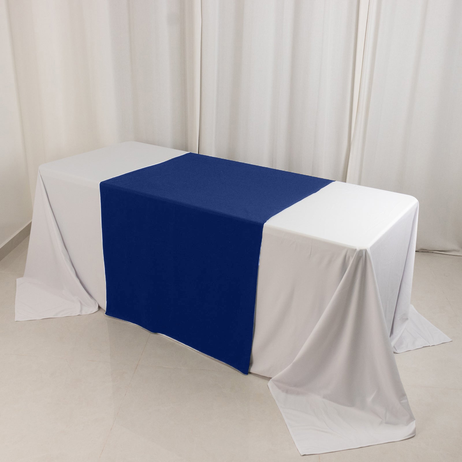 Wide Polyester 36"x72" Table Runner Royal Blue - Durable Trade Show Table Linen - Bell Racket Store