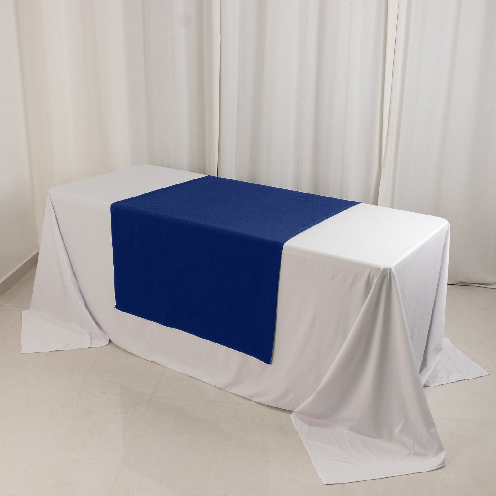 Wide Polyester 36"x72" Table Runner Royal Blue - Durable Trade Show Table Linen - Bell Racket Store