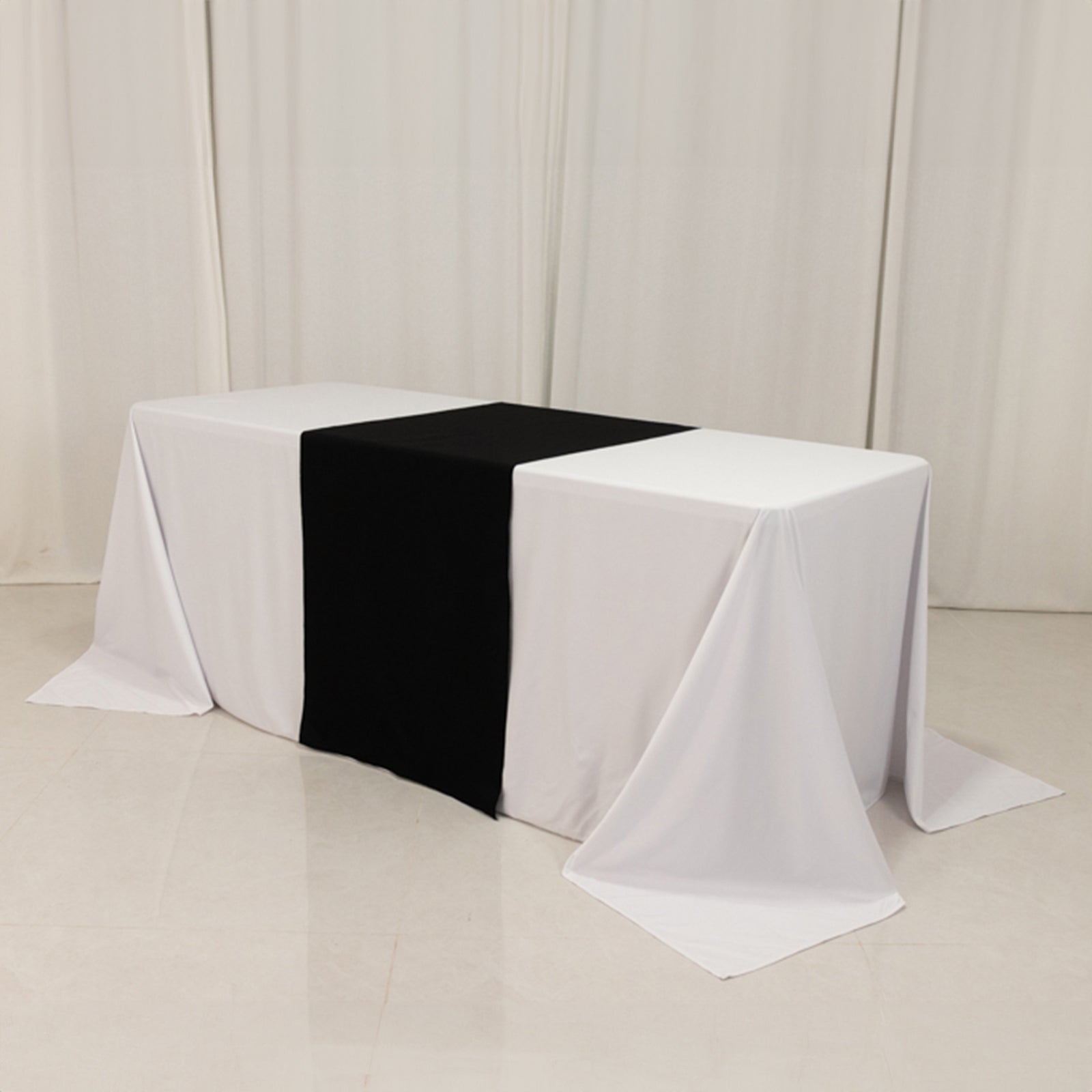 Wide Premium Polyester 24"x72" Table Runner Black - Sublimation Printable Banner - Bell Racket Store