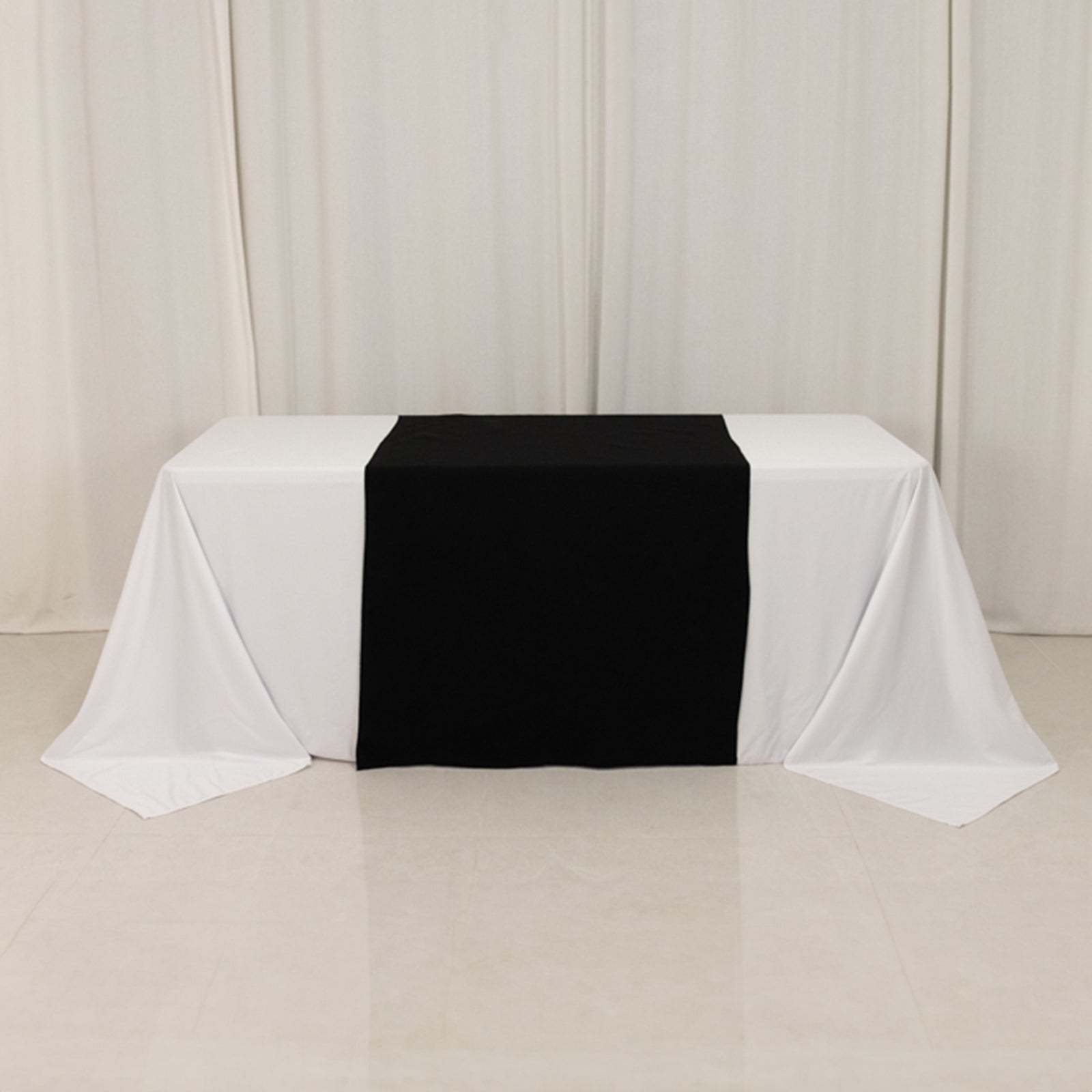 Wide Premium Polyester 36"x72" Table Runner Black - Sublimation Printable Banner - Bell Racket Store