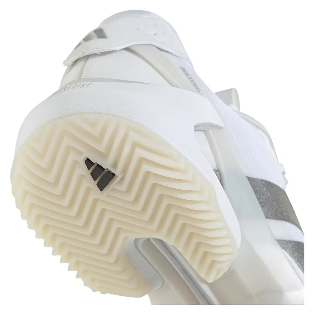 Women's adizero Ubersonic 5 Clay Tennis Shoes Footwear White and Silver Metallic - Bell Racket Store
