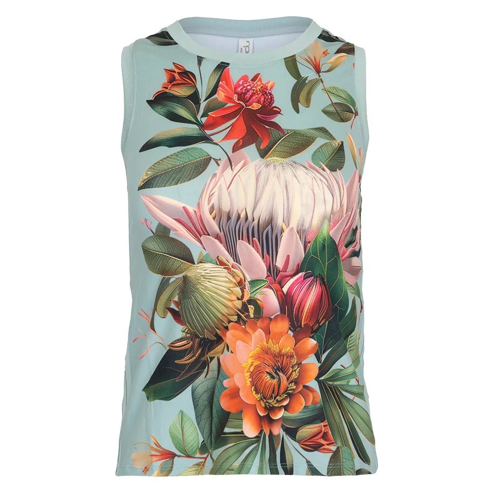 Women's Audrey Tennis Tank Veridian Print - Bell Racket Store