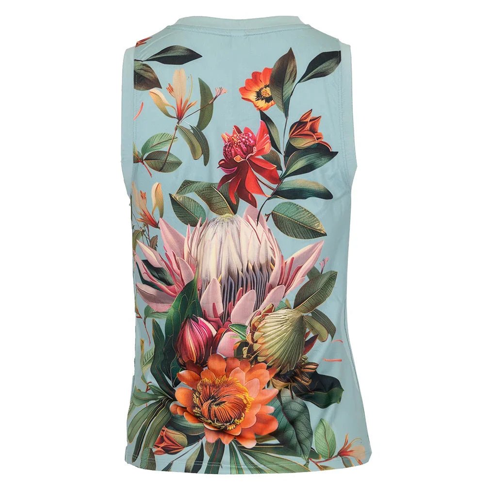 Women's Audrey Tennis Tank Veridian Print - Bell Racket Store